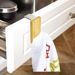 Крючок для полотенца на дверь бамбук/метал