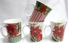 Кружка 280 мл.,конус ,с рисунком Цветы красные