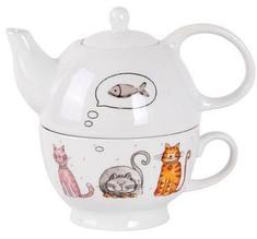 Чайник с кружкой Кошка-Собака 13*6.5