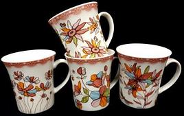 Кружка фарфор  Цветы 9* 6,7*10 см