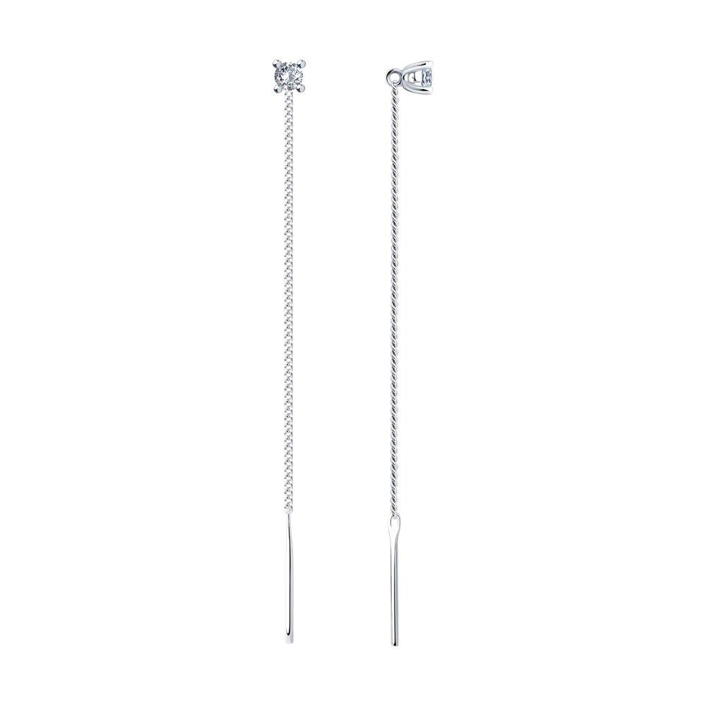 Серьги из серебра с фианитами SOKOLOV 94026437 серебро с родием, коллекц. SKLV, фото 1