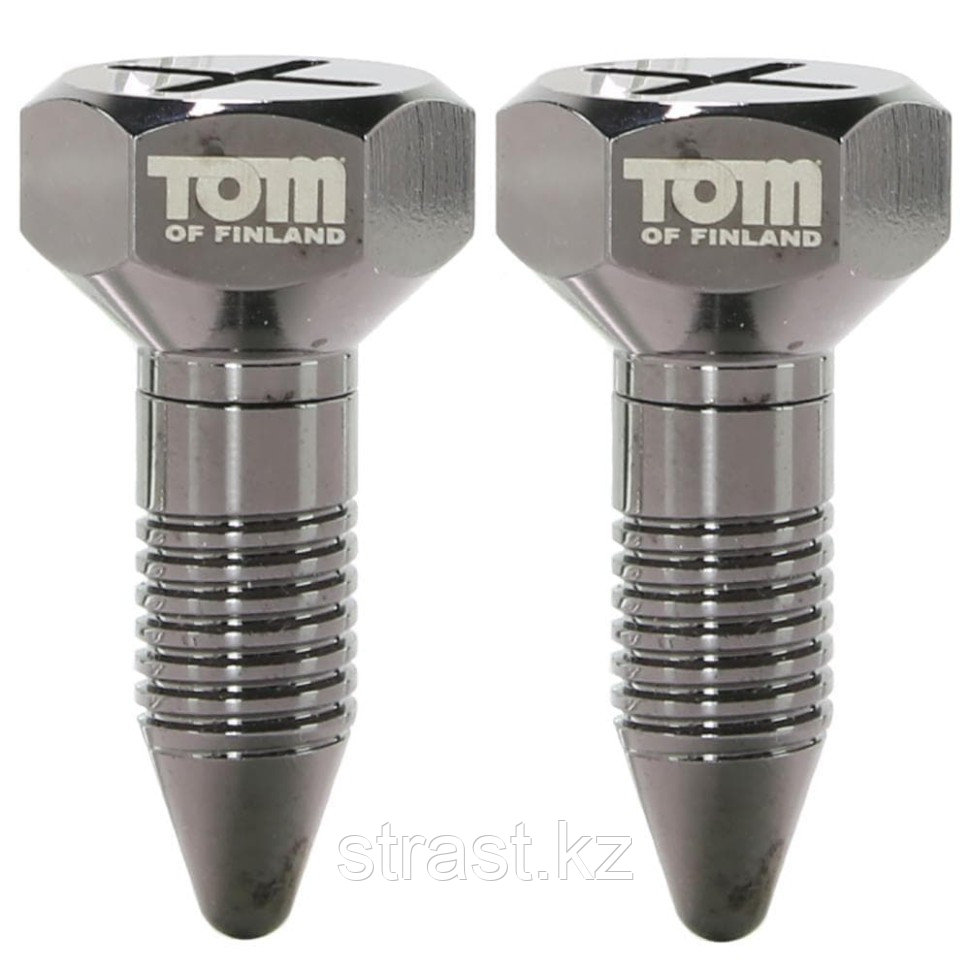 Tom of Finland Screw U II Magnetic Nipple Clamps - Магнитные зажимы-саморезы на соски, 3.9х1.9 см (только