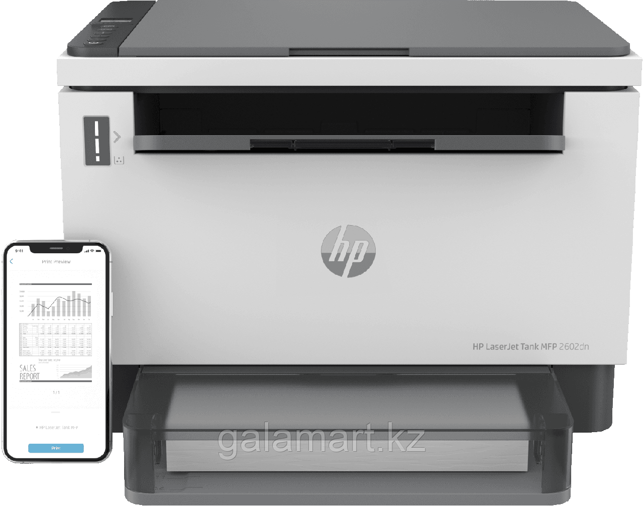 МФУ HP 2R3F0A LaserJet Tank MFP 2602dn Printer (A4) , Printer/Scanner/Copier, 600 dpi, 22 ppm, 64 MB, 500 MHz,