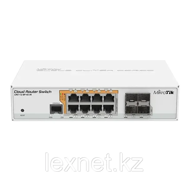 Сетевой коммутатор MikroTik CRS112-8P-4S-IN 8xGigabit LAN with PoE