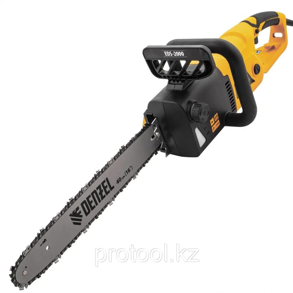 Пила цепная электрическая EDS-2000, 2кВт,продольная,шина 40см,шаг 3/8, паз 1,3мм, 56зв// Denzel