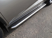 Пороги с площадкой (нерж. лист) 60,3 мм ТСС для Lexus NX 200 2014-2017 (кроме F-Sport)