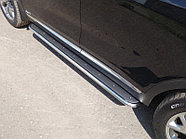Пороги с площадкой (нерж. лист) 42,4 мм ТСС для Kia Sorento Prime 2018-