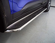 Пороги с площадкой (нерж. лист) 42,4 мм ТСС для Kia Seltos 2020-