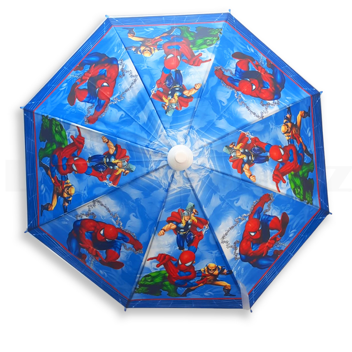 Зонт детский Marvel трость 70 синий с пластиковым чехлом - фото 3 - id-p109100920