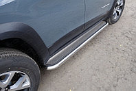Пороги с площадкой (нерж. лист) 60,3 мм ТСС для Jeep Cherokee (Trailhawk) 2014-