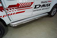 Пороги с площадкой (нерж. Лист) 75х42 мм ТСС для Isuzu D-MAX 3.0D 2019-