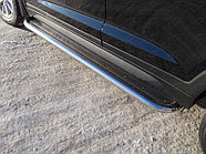 Пороги с площадкой (нерж. лист) 60,3 мм ТСС для Hyundai Tucson 2015-2018