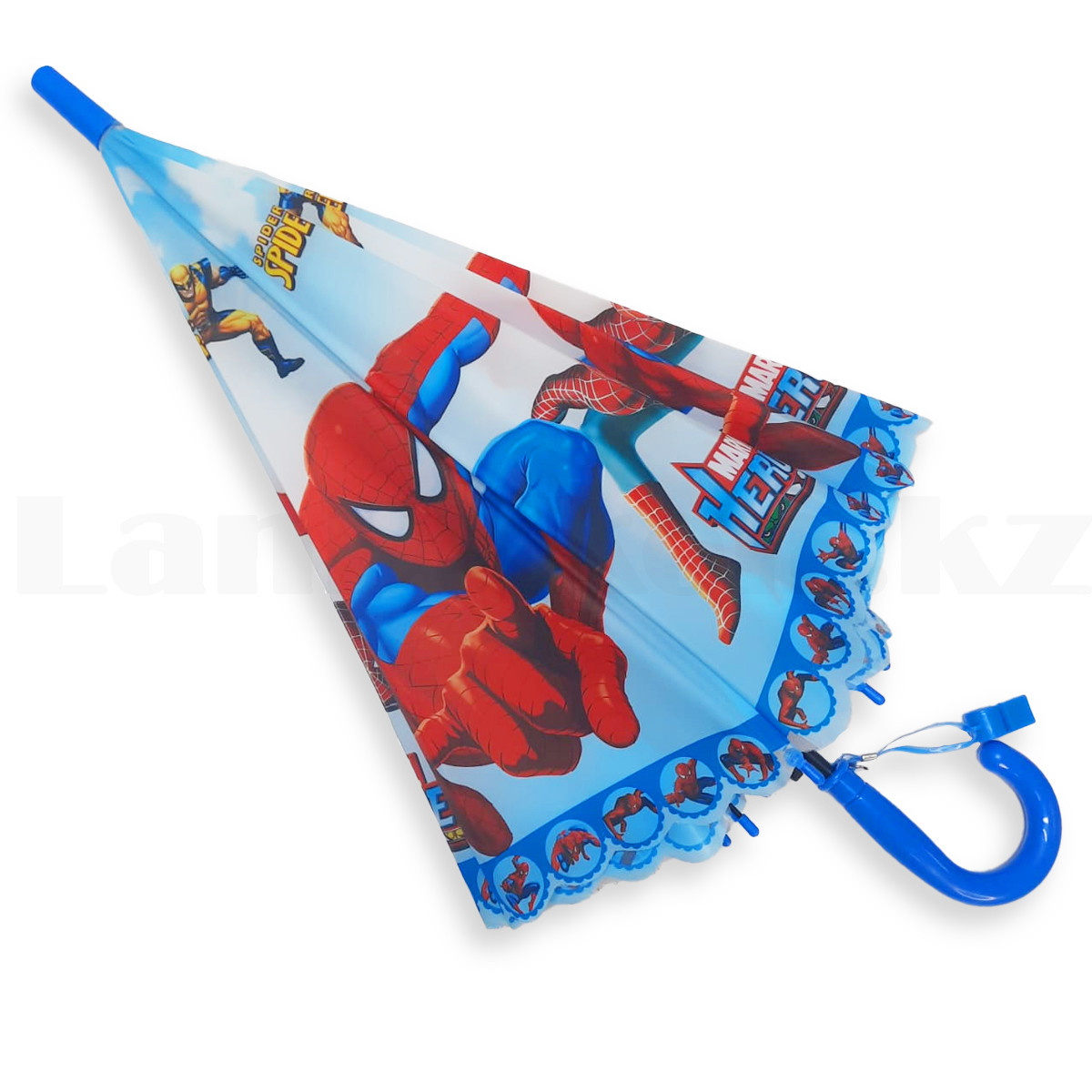 Детский зонт трость 70 см Человек паук синий - фото 2 - id-p109101634