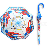 Детский зонт трость 70 см Человек паук синий