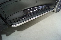 Пороги с площадкой (нерж. лист) 60,3 мм ТСС для Great Wall POER 2.0TD 4WD 2021-