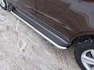 Пороги с площадкой (нерж. лист) 60,3 мм ТСС для Geely Emgrand X7 2013-2018