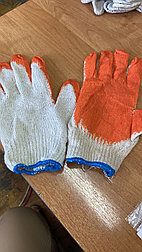 Перчатки каучуковое покрытие ладони, оранжевые