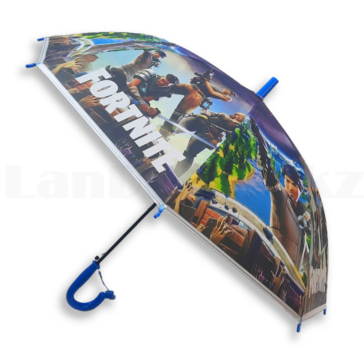 Детский зонт трость 70 см Fortnight синий - фото 4 - id-p109119687