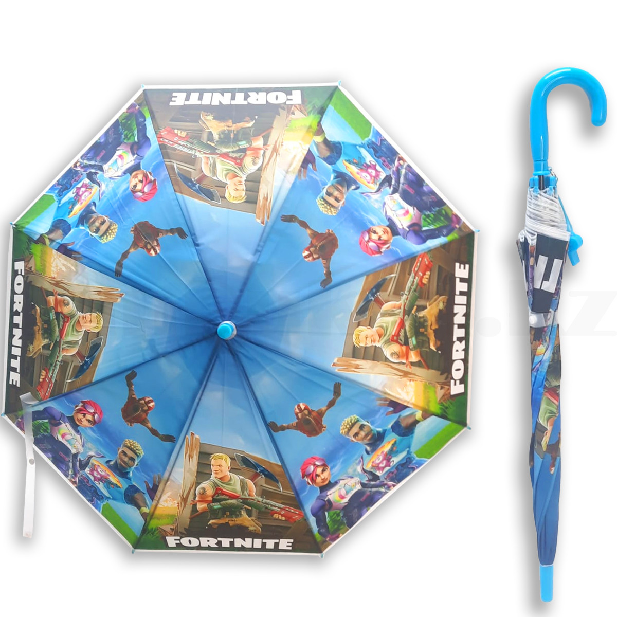 Детский зонт трость 70 см Fortnight голубой