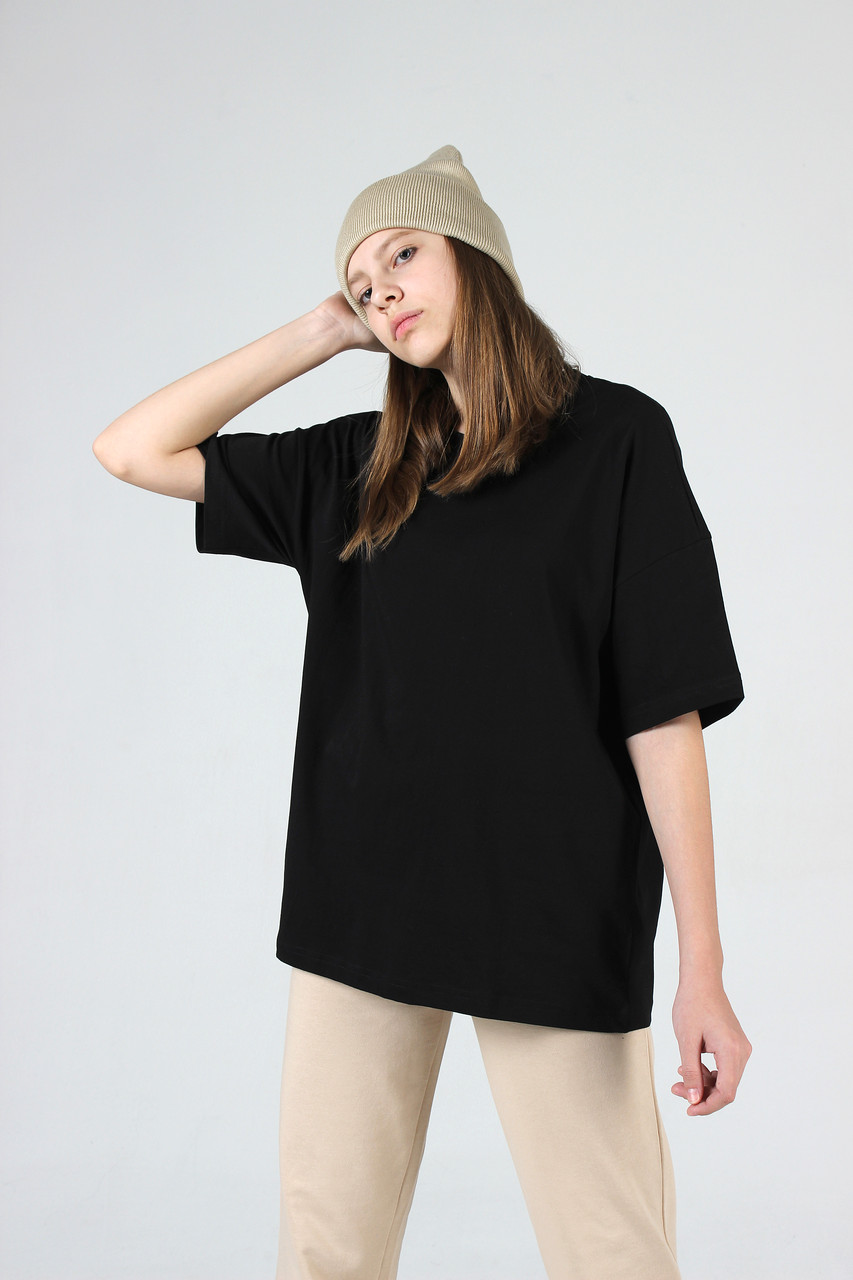 Футболка Унисекс Oversize. Цвет: Черный - фото 1 - id-p109144243