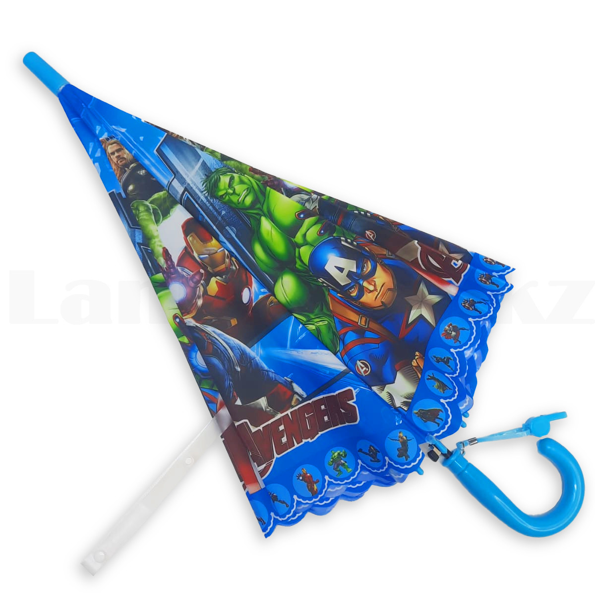Детский зонт трость 70 см Avengers голубой - фото 2 - id-p109135925
