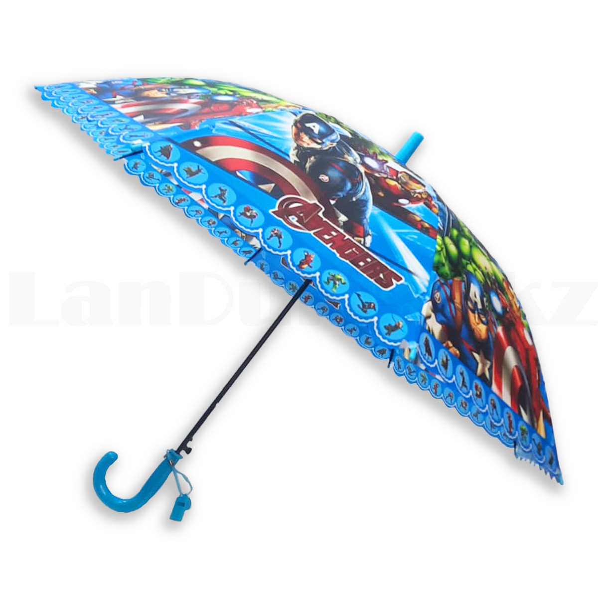 Детский зонт трость 70 см Avengers голубой - фото 3 - id-p109135925