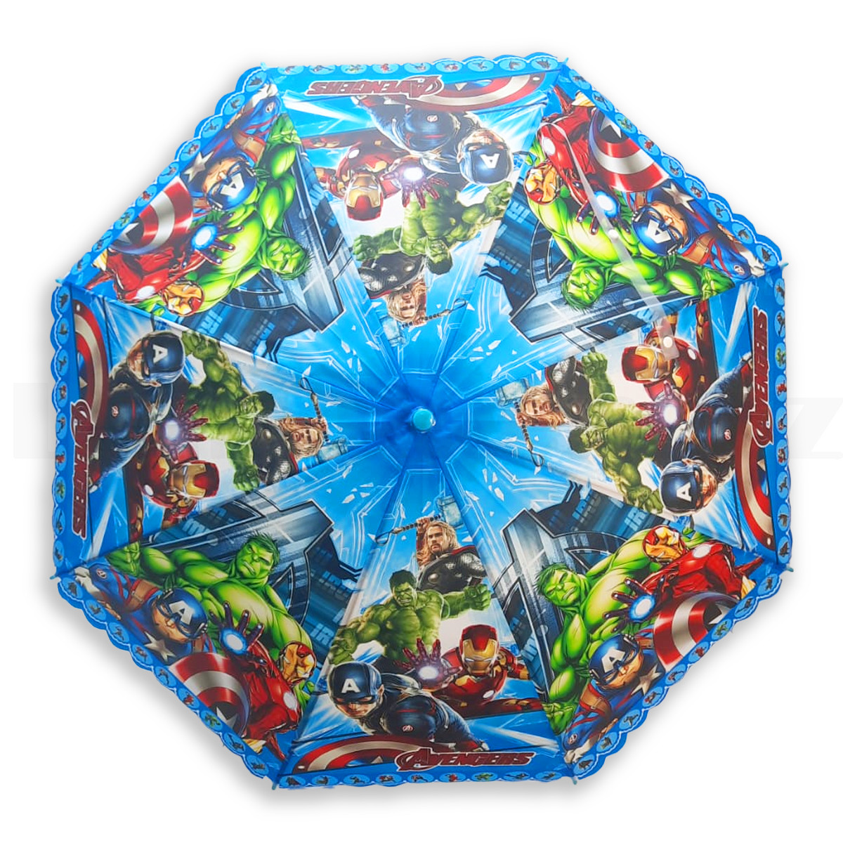 Детский зонт трость 70 см Avengers голубой - фото 4 - id-p109135925