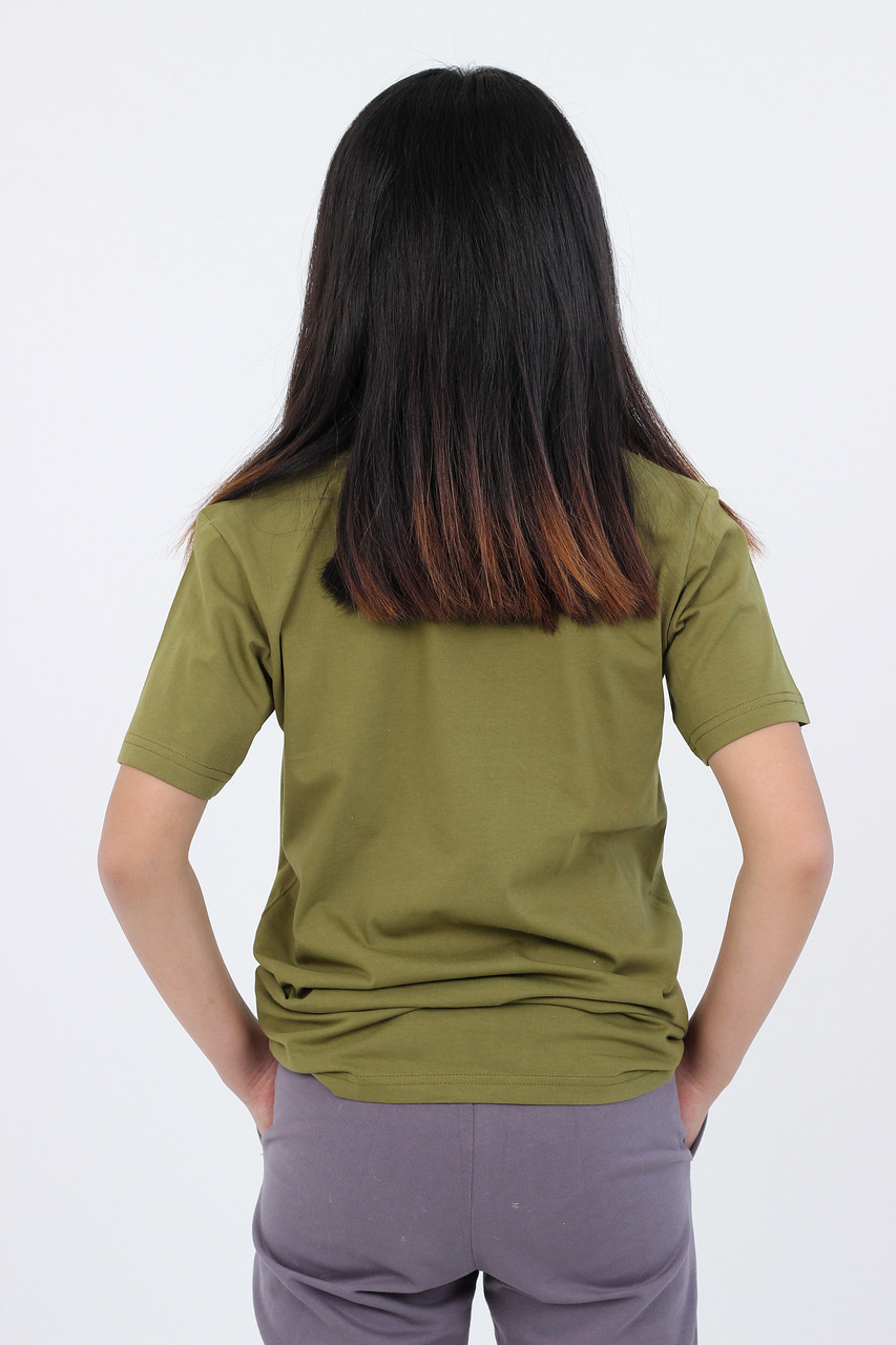 Детская футболка из хлопка. Цвет: Зеленый Хаки - фото 4 - id-p109144424
