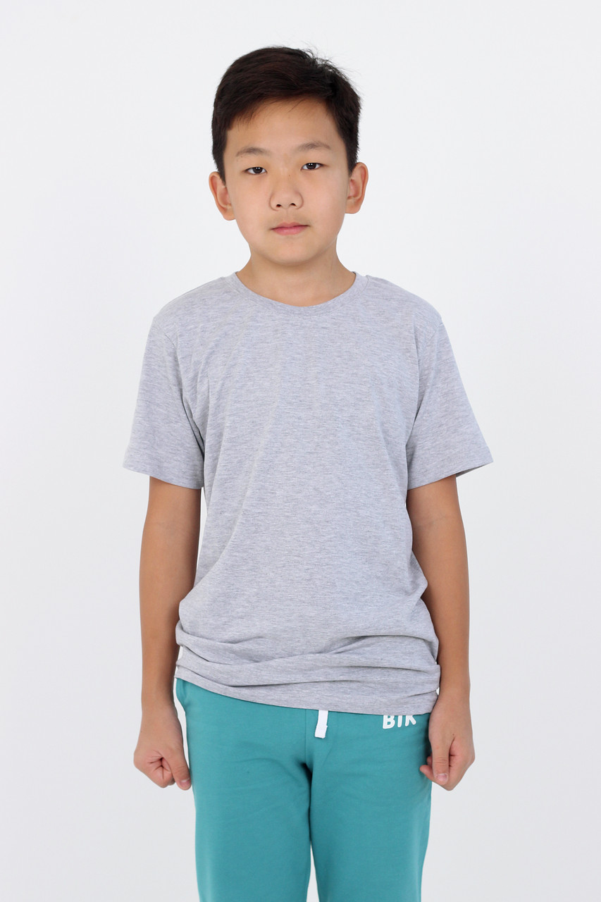 Детская футболка из хлопка. Цвет: Серый меланж - фото 1 - id-p109144429