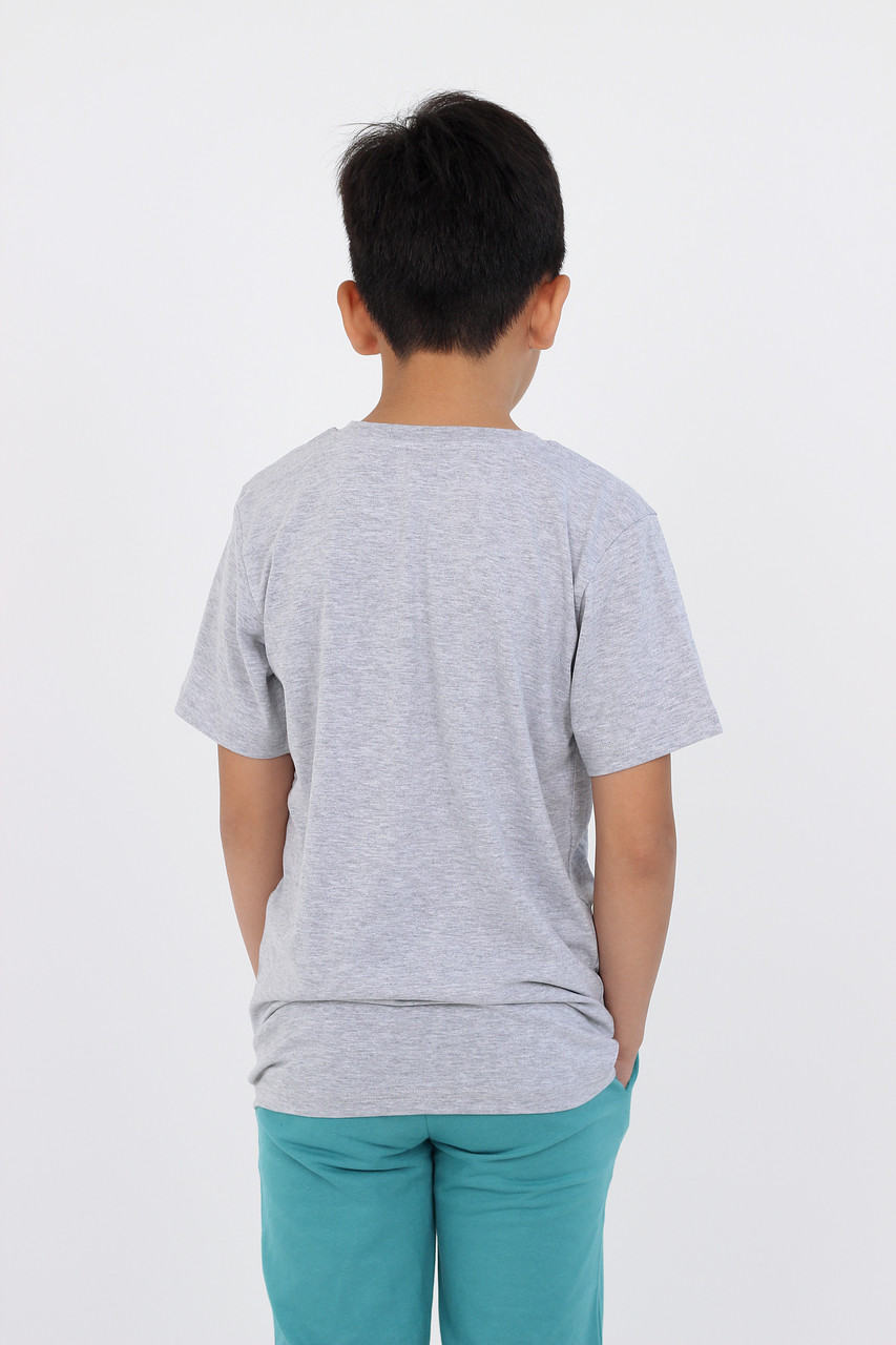 Детская футболка из хлопка. Цвет: Серый меланж - фото 3 - id-p109144429