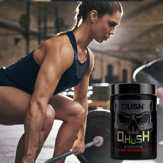 Предтренировочный комплекс QHUSH Black Pre-Workout, 220 g, USN Blue raspberry - фото 4 - id-p108145733