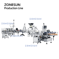 ZONESUN ZS-FAL180D6 ЛИНИЯ ПО РОЗЛИВУ ЭТИКЕТИРОВАНИЮ И УКУПОРКЕ КРУГЛЫХ БУТЫЛОК С МАГНИТНЫМ НАСОСОМ