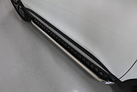 Пороги с площадкой (нерж. лист) 75х42 мм ТСС для Chery Tiggo 7 PRO 2020-