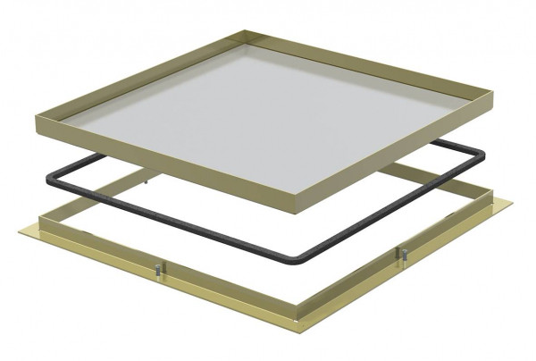 Кассетная рамка RK 383x383x20 мм (напольный люк, латунь) - фото 1 - id-p109145932