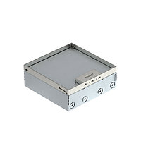 Лючок UDHOME9 2V на 12 Modul 45, пустой, нагрузка 1529 кг (крышка с выемкой 15 мм, нерж. сталь)