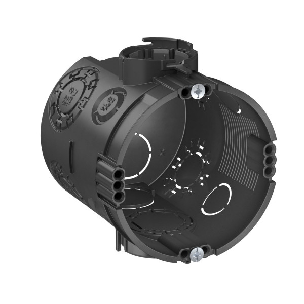 Коробка монтажная для твердых стен увелич глубины Ø60mm, H66mm, без гал, 7 вводов, IP30, с винтами