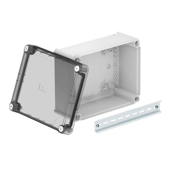 Распределительная коробка T250, 240x190x112 мм, сплошная стенка, высокая прозрачная крышка - фото 1 - id-p109147800