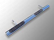 Пороги овальные с накладкой 120х60 мм ТСС для Hyundai Santa Fe Grand 2016-