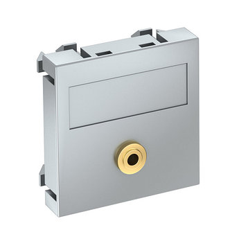 Розетка мультимедийная Audio-Klinke, 1 модуль Modul45, 45х45 мм, цвет алюминиевый лак