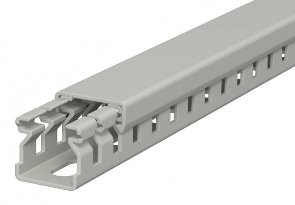 Короб перфорированный LK4 15x15 мм (перфорация 4 мм, борт 17 мм, крышка 20 мм) ПВХ серый RAL 7030 - фото 1 - id-p109149057