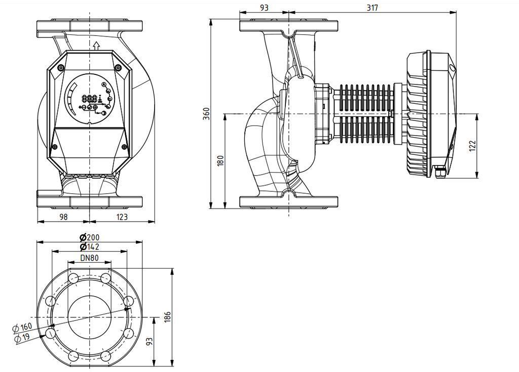 Насос циркуляционный IMP NMT MAX II 80/80 F360 PN10 - фото 2 - id-p109158497