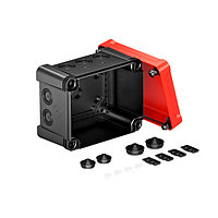Распределительная коробка X10, IP 67, 191х151х126 мм, черная с красной крышкой