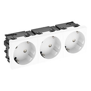 Розетка силовая 33° тройная 3х2К+З Modul45connect с заземляющим контактом