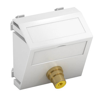 Розетка мультимедийная Video-Cinch, 1 модуль Modul45, 45х45 мм (наклонная), белая