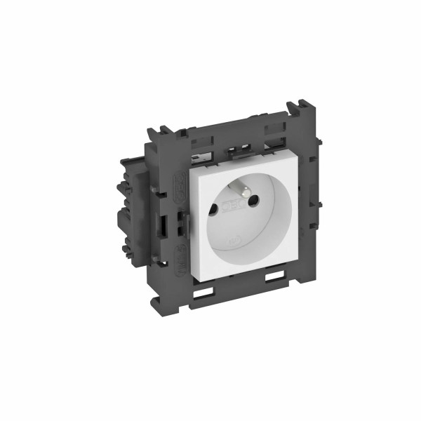 Розетка силовая 0° французский стандарт одинарная Modul45connect 16А 250В белая, фото 1