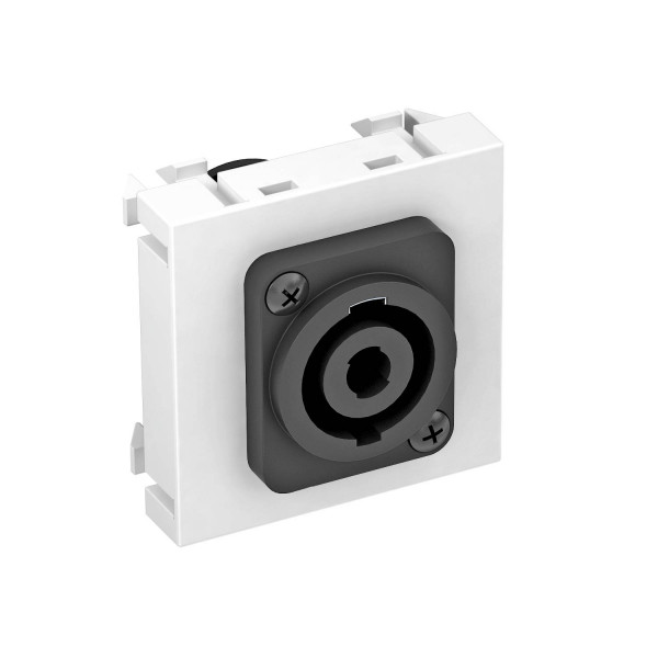 Розетка мультимедийная Speakon, 1 модуль Modul45, 45х45 мм, белая - фото 1 - id-p109156393