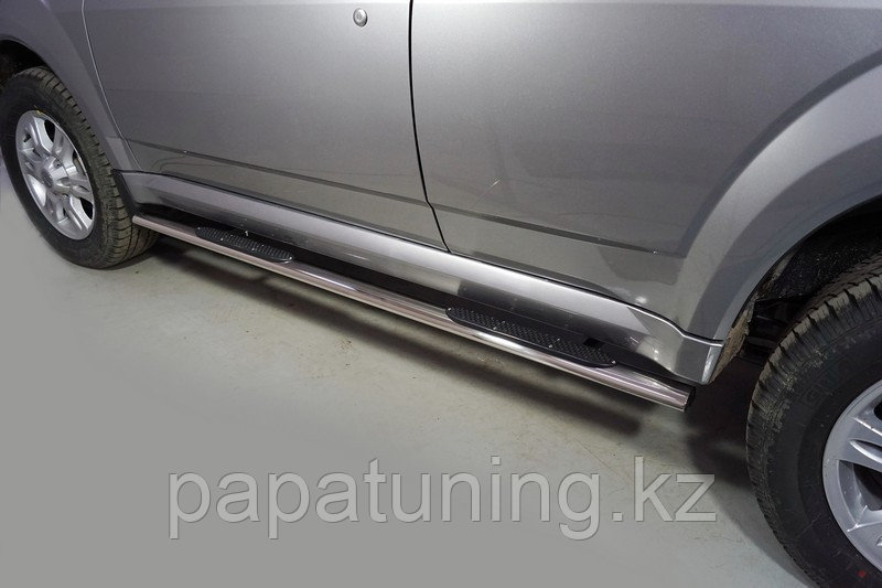 Пороги овальные с накладкой 75х42 мм ТСС для Haval H5 2020-, фото 1