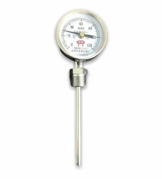 Термометр биметаллический, радиальный, диапазон температур 0-120 гр.С., стальной корпус, класс точности 1,5.