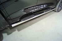 Пороги овальные с накладкой 120х60 мм ТСС для Great Wall POER 2.0TD 4WD 2021-