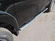 Пороги овальные с накладкой 120х60 мм ТСС для Fiat Fullback 2016-